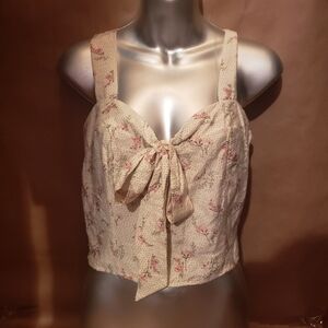 Sienna Sky Fairy Crop Top Size Medium  With A Floral Pattern.